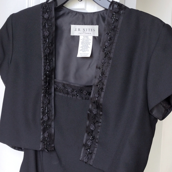 JR Nites By Caliendo Elegant Black Dress with Bolero Jacket Size 6 - Picture 17 of 17